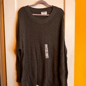 Old Navy Gray Waffle Knit Sweater